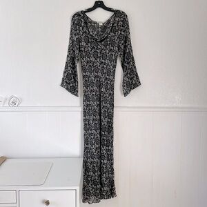 Vintage Bryan Emerson silk lace print gown dress 2